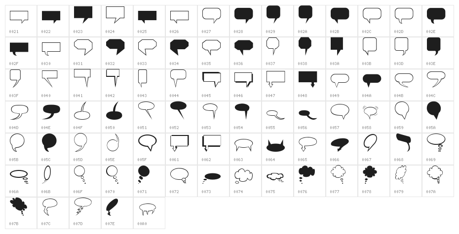 Carr Balloons Character Map