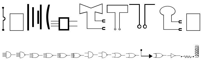 Carr Electronic Dingbats Font OTHER CHARS