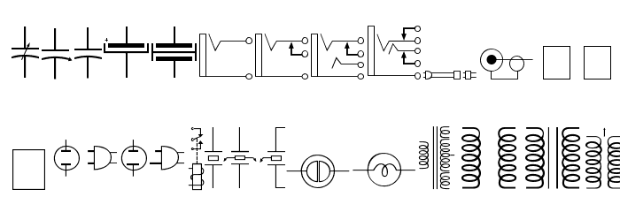 Carr Electronic Dingbats Font LOWERCASE