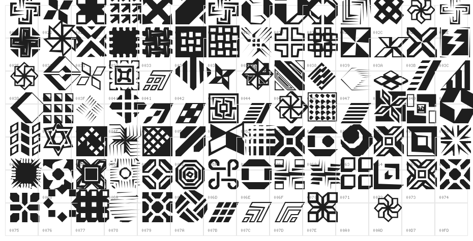 CarrDingbats1 Regular Character Map