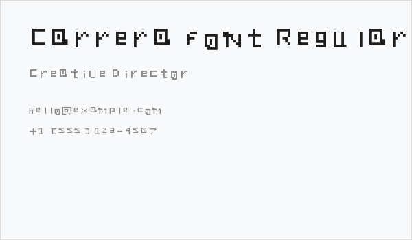 Carrera font Regular Business Card