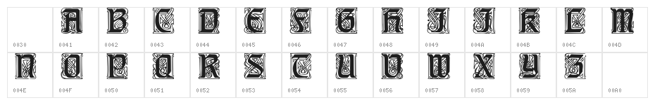 CarrickCaps Caps:001.001 Character Map