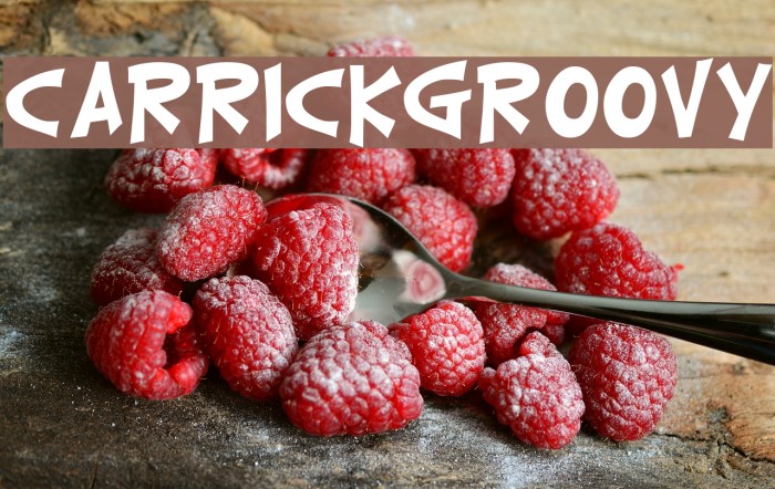 CarrickGroovy Font examples