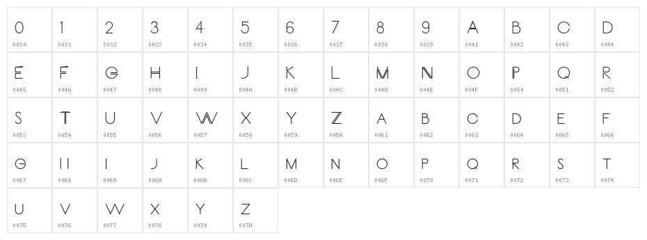 Carrinady Bold Character Map