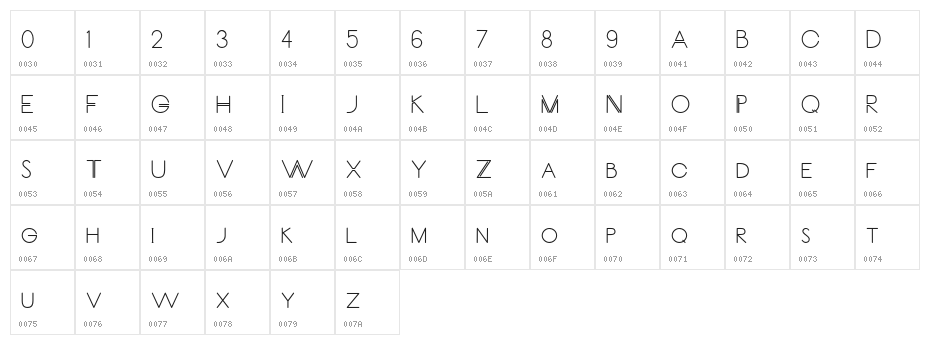 CarrinadyBold Character Map