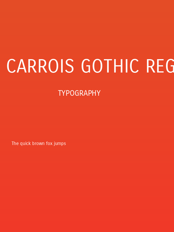 Carrois Gothic Regular Poster