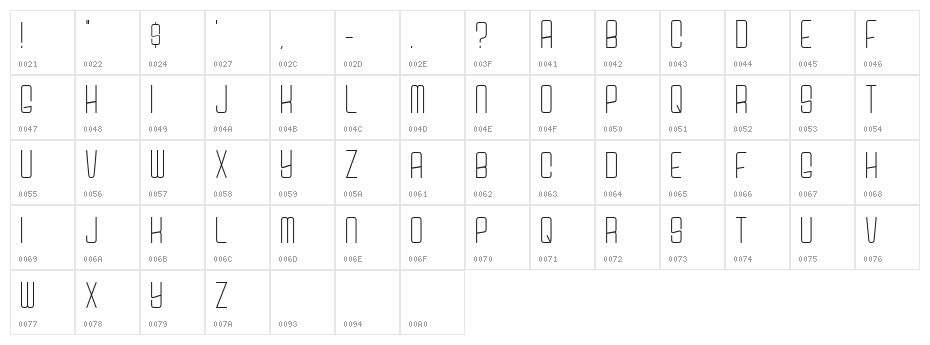 Carson Sans Character Map