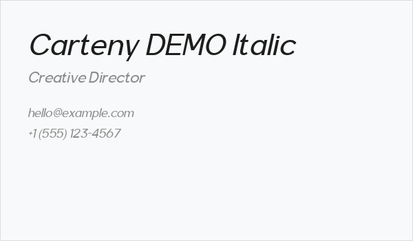 Carteny DEMO Italic Business Card