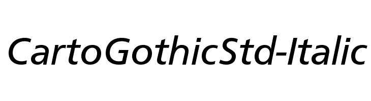 CartoGothicStd-Italic Font