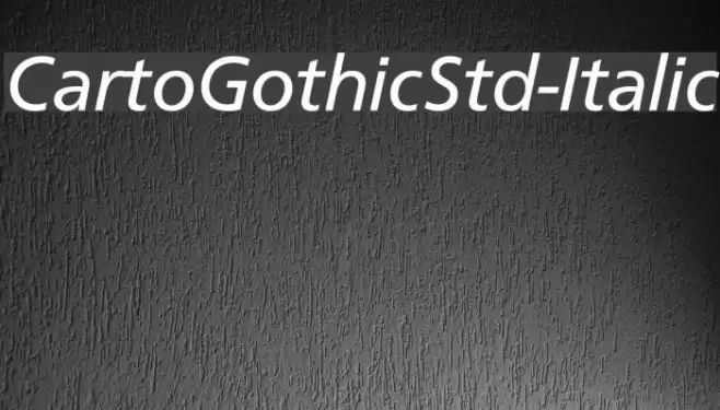 CartoGothicStd-Italic Font examples