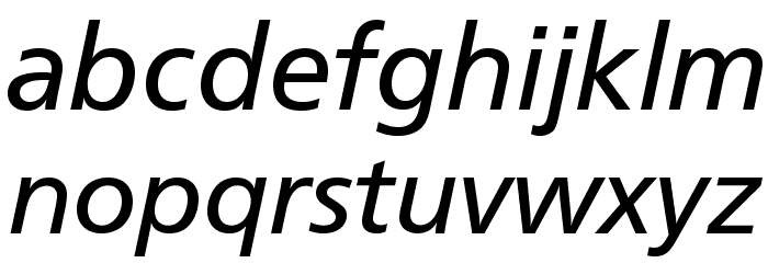 CartoGothicStd-Italic Font LOWERCASE