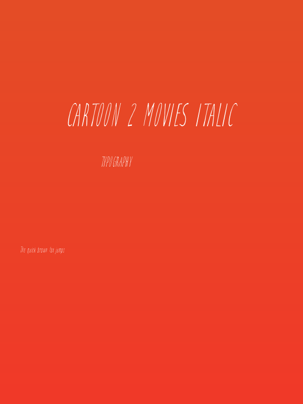 Cartoon 2 Movies Italic Poster