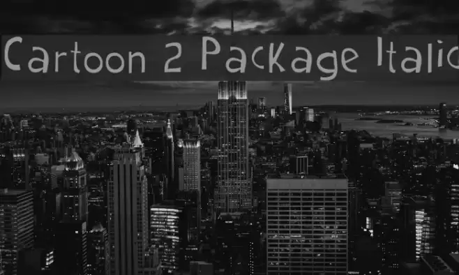 Cartoon 2 Package Italic Font examples