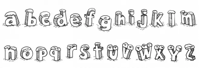 Cartoon Blocks Christmas SC خط أحرف صغيرة