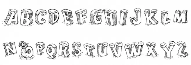 Cartoon Blocks Christmas Schriftart Groß