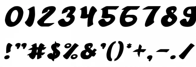 Cartoon Bold Italic Font OTHER CHARS