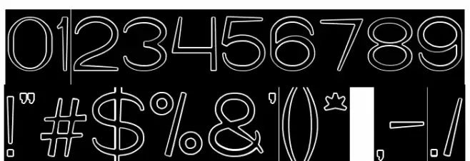 Cartoon Character-Hollow-Invers Font OTHER CHARS