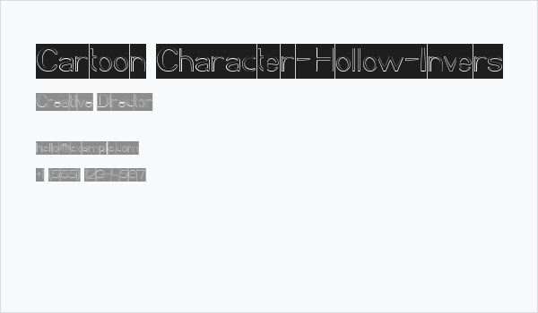 Cartoon Character-Hollow-Invers Business Card
