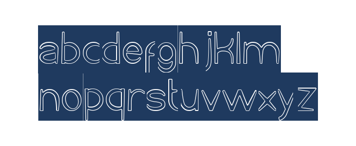 Cartoon Character-Hollow-Invers Lowercase