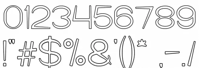 Cartoon Character-Hollow Font OTHER CHARS