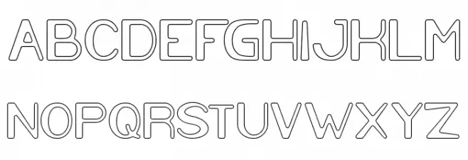 Cartoon Character-Hollow Font UPPERCASE