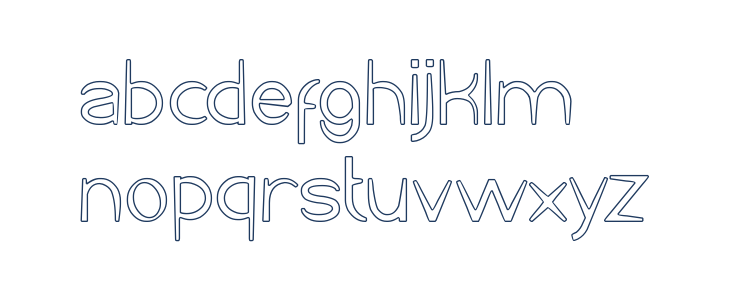 Cartoon Character-Hollow Lowercase