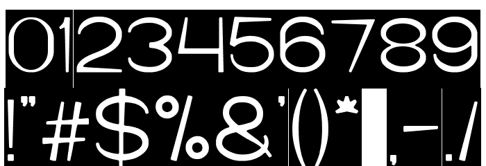 Cartoon Character-Inverse Font OTHER CHARS