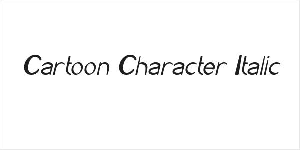 Cartoon Character Italic Logo