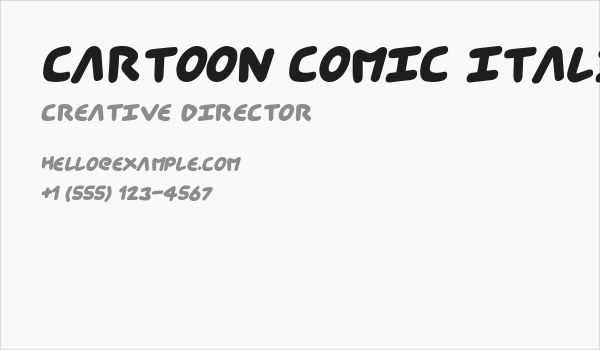 Cartoon Comic Italic Business Card