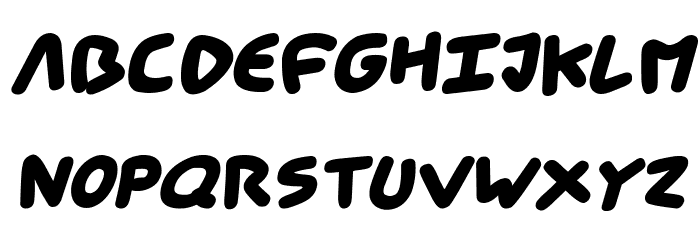 Cartoon Comic Italic Font Litere mici