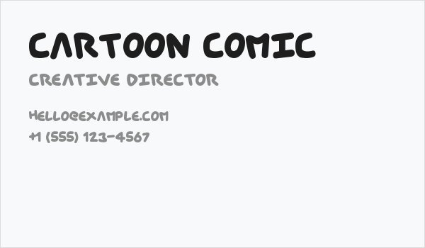 Cartoon Comic Business Card