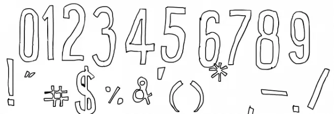 Cartoon East Outline Font OTHER CHARS