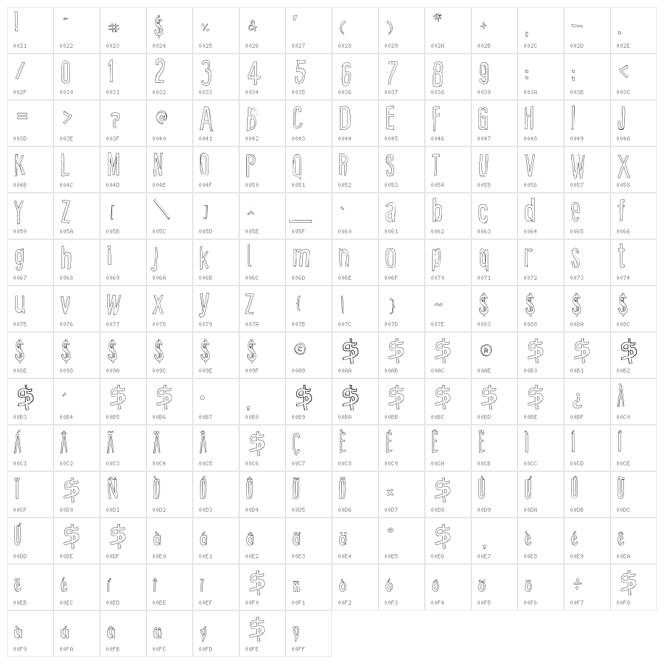 Cartoon East Outline Character Map