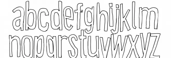 Cartoon East Outline Caratteri MINUSCOLO