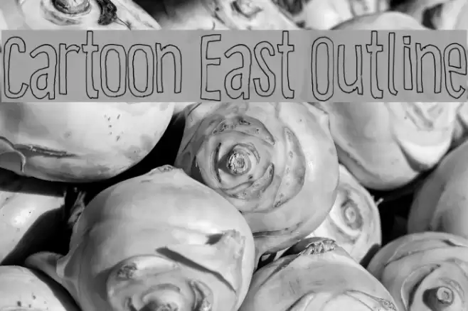 Cartoon East Outline Шрифта examples