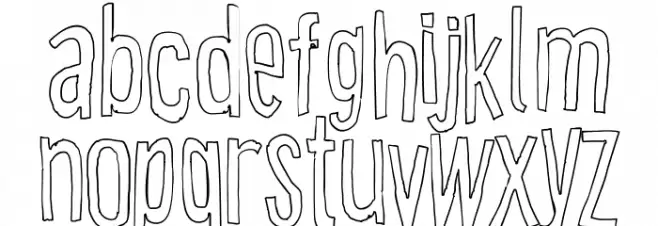 Cartoon East Outline Шрифта строчной