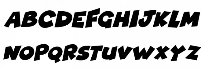 Cartoon Fun Italic 字体 大写