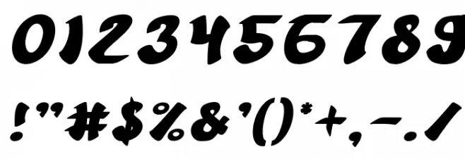 Cartoon Italic Font OTHER CHARS