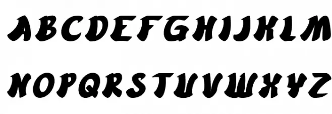 Cartoon Italic Caratteri MAIUSCOLE