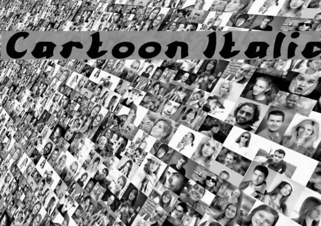 Cartoon Italic Font examples