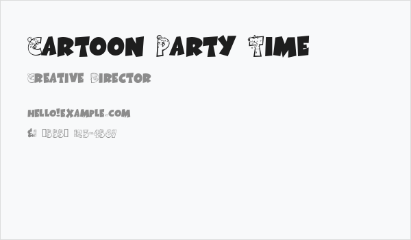 Cartoon Party Time Business Card