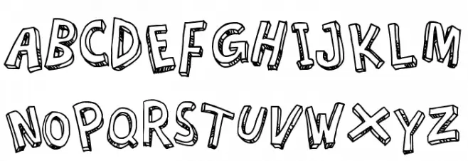 Cartoon Relief Polices MAJUSCULES
