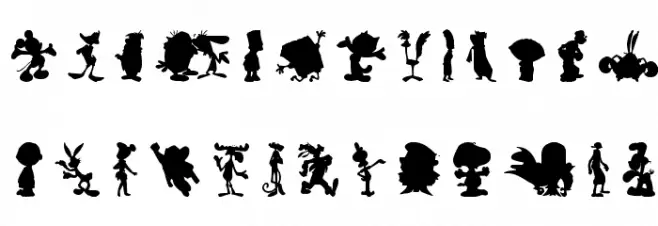 Cartoon Silhouettes Шрифта ВЕРХНИЙ