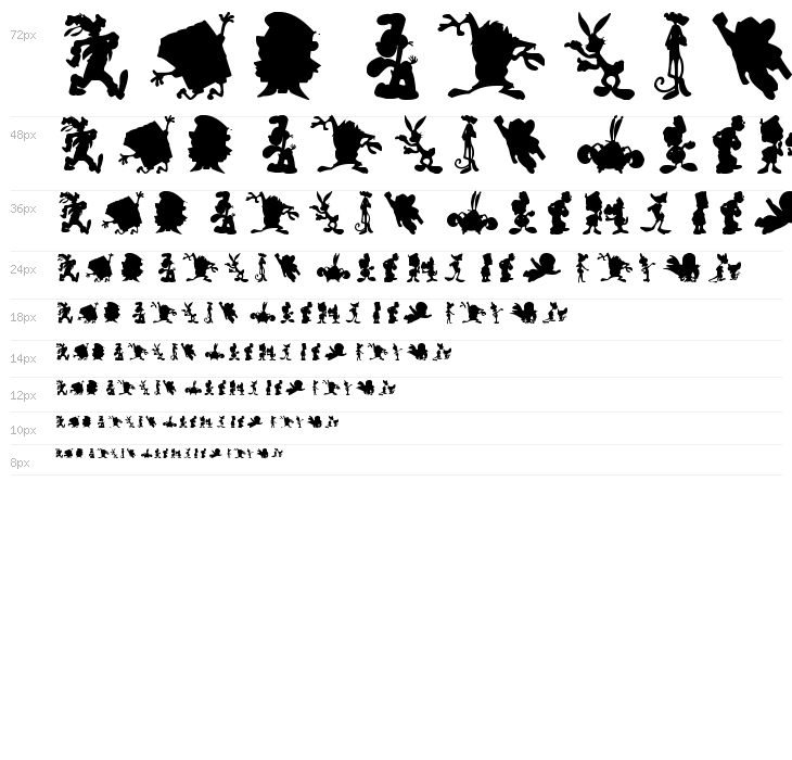 Cartoon Silhouettes Waterfall