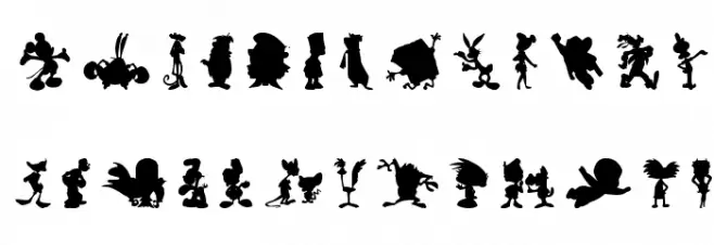 Cartoon Silhouettes Fuentes MINÚSCULAS