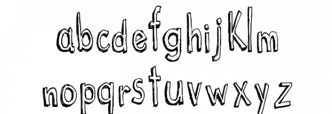 Cartoon  Tunes Schriftart Kleinbuchstaben