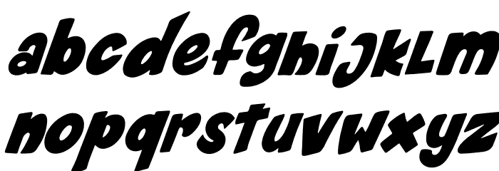 Cartoon cookies Tilted Font LOWERCASE