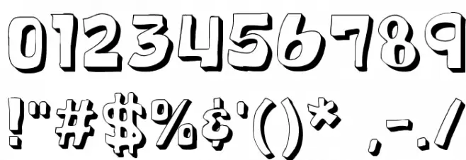Cartoonic Massive 3D Font OTHER CHARS