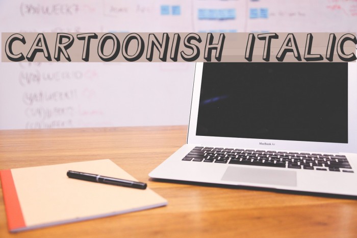 Cartoonish Italic Font examples