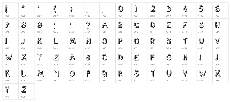 Cartoonish Regular Character Map